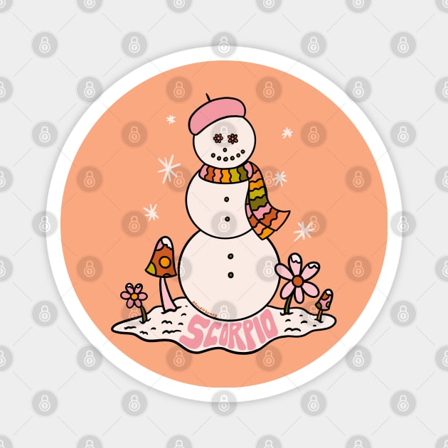 Scorpio Snowman Magnet by Doodle by Meg